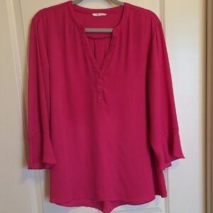 Maurices Fuchsia Blouse with Button Detail